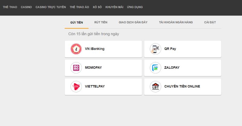 Chọn phương thức thanh toán 