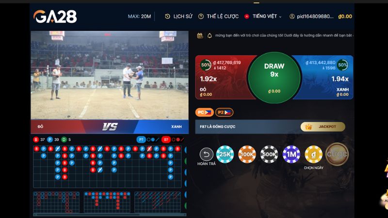 Đá gà 3 Trực tiếp trận đấu và đặt cược tại đá gà GA28